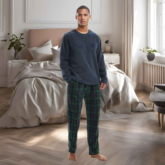 Green Long-Sleeve Fleece Pyjama Sets for Ultimate Comfort and Style