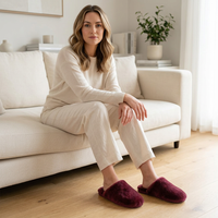Women's Wool Slippers with Soft Shearling Lining for Cozy Winter Comfort