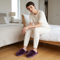 Cozy Sheepskin Winter Slippers for Women - Warm Indoor Fur Wool Slip-Ons