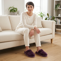 Cozy Sheepskin Winter Slippers for Women - Warm Indoor Fur Wool Slip-Ons