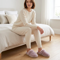 Cozy Sheepskin Winter Slippers for Women - Warm Indoor Fur Wool Slip-Ons