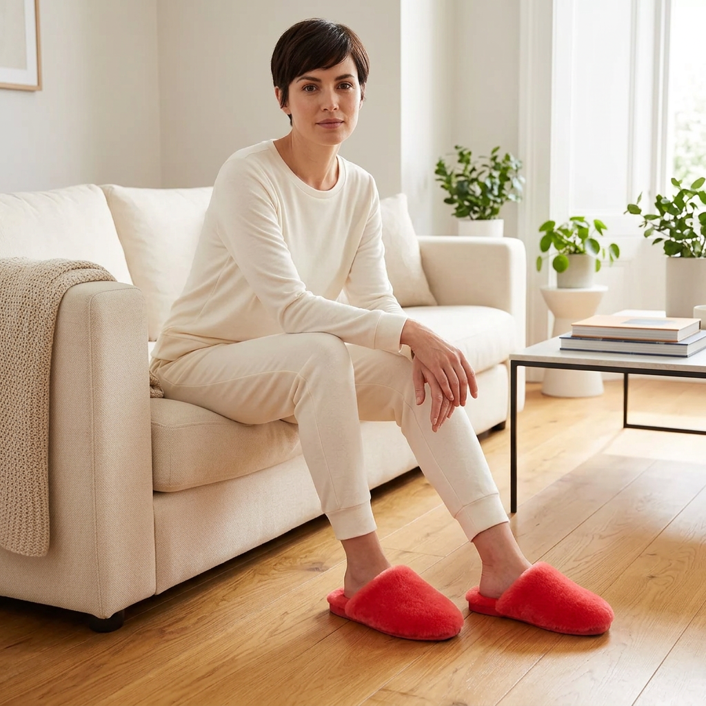 Women's Wool Slippers with Soft Shearling Lining for Cozy Winter Comfort