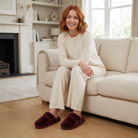 Cozy Sheepskin Winter Slippers for Women - Warm Indoor Fur Wool Slip-Ons