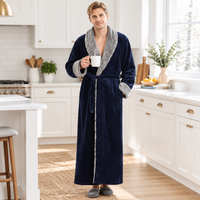 Men's Plus Size Winter Bathrobe - Ultra-Soft Coral Fleece Luxury for Cozy Comfort