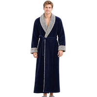 Men's Plus Size Winter Bathrobe - Ultra-Soft Coral Fleece Luxury for Cozy Comfort