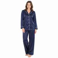 Women’s Long-Sleeve Pyjama Set with Contrast Piping