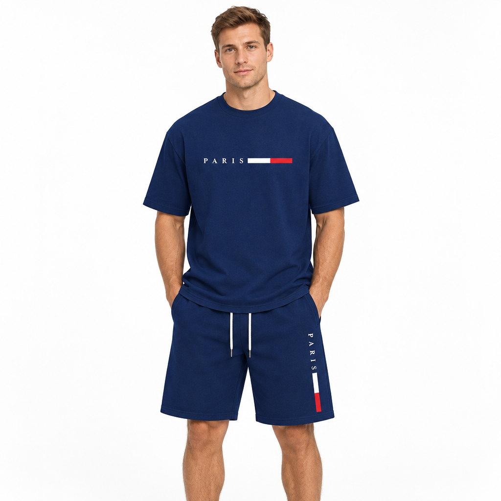 Men's Summer Tracksuit Set - 2-Piece Short Sleeve O-Neck Running Suit Plus Size T-shirt