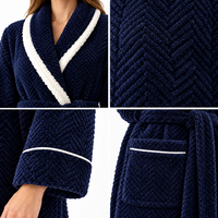 Men's Oversized Fleece Bathrobe - Coral Flannel Kimono Robe for Couples