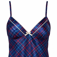 Ladies Satin Chemise Size 8 to 20 in Petit Fleur Print with Faggotting Trim