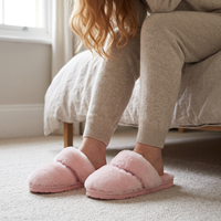Cozy Sheepskin Winter Slippers for Women - Warm Indoor Fur Wool Slip-Ons