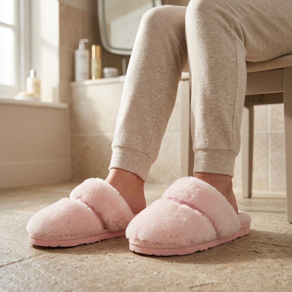 Cozy Sheepskin Winter Slippers for Women - Warm Indoor Fur Wool Slip-Ons