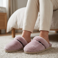 Cozy Sheepskin Winter Slippers for Women - Warm Indoor Fur Wool Slip-Ons