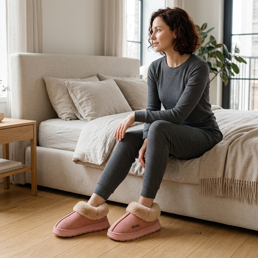 Winter Warm Plush Cotton Slippers for Cozy Comfort