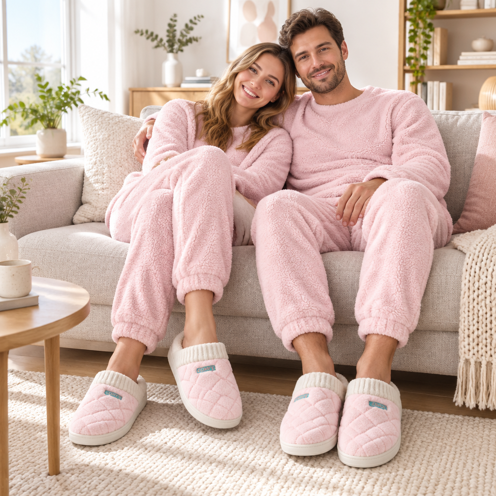 Plush Non-slip Cozy Slippers for Couples: Embrace Winter Comfort Together