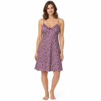 Ladies Satin Chemise Size 8 to 20 in Petit Fleur Print with Faggotting Trim