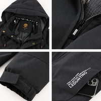 Winter heren outdoor winddichte warme reisjas met capuchon, casual modieuze sportwaterdichte klim- en trekjas herenmantel