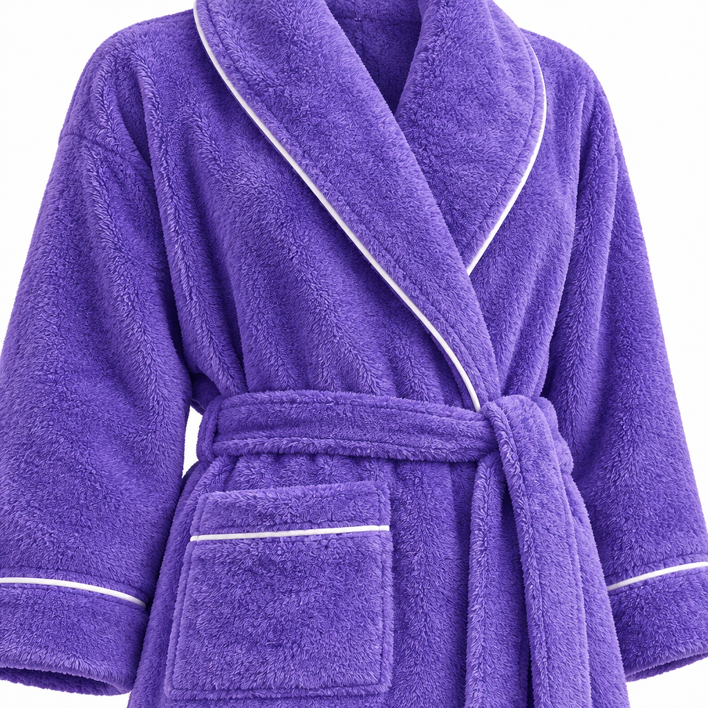 Men's Oversized Fleece Bathrobe - Coral Flannel Kimono Robe for Couples