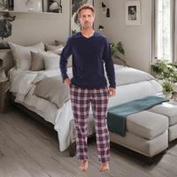 Pyjama Sets Long Sleeve Fleece Top Flannelette Pajama Pants - SaneShoppe