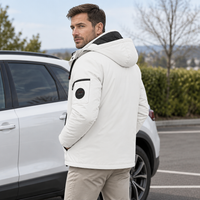 Winter heren outdoor winddichte warme reisjas met capuchon, casual modieuze sportwaterdichte klim- en trekjas herenmantel
