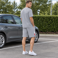 Men's Summer Tracksuit Set - 2-Piece Short Sleeve O-Neck Running Suit Plus Size T-shirt