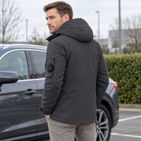 Winter heren outdoor winddichte warme reisjas met capuchon, casual modieuze sportwaterdichte klim- en trekjas herenmantel