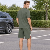 Men's Summer Tracksuit Set - 2-Piece Short Sleeve O-Neck Running Suit Plus Size T-shirt