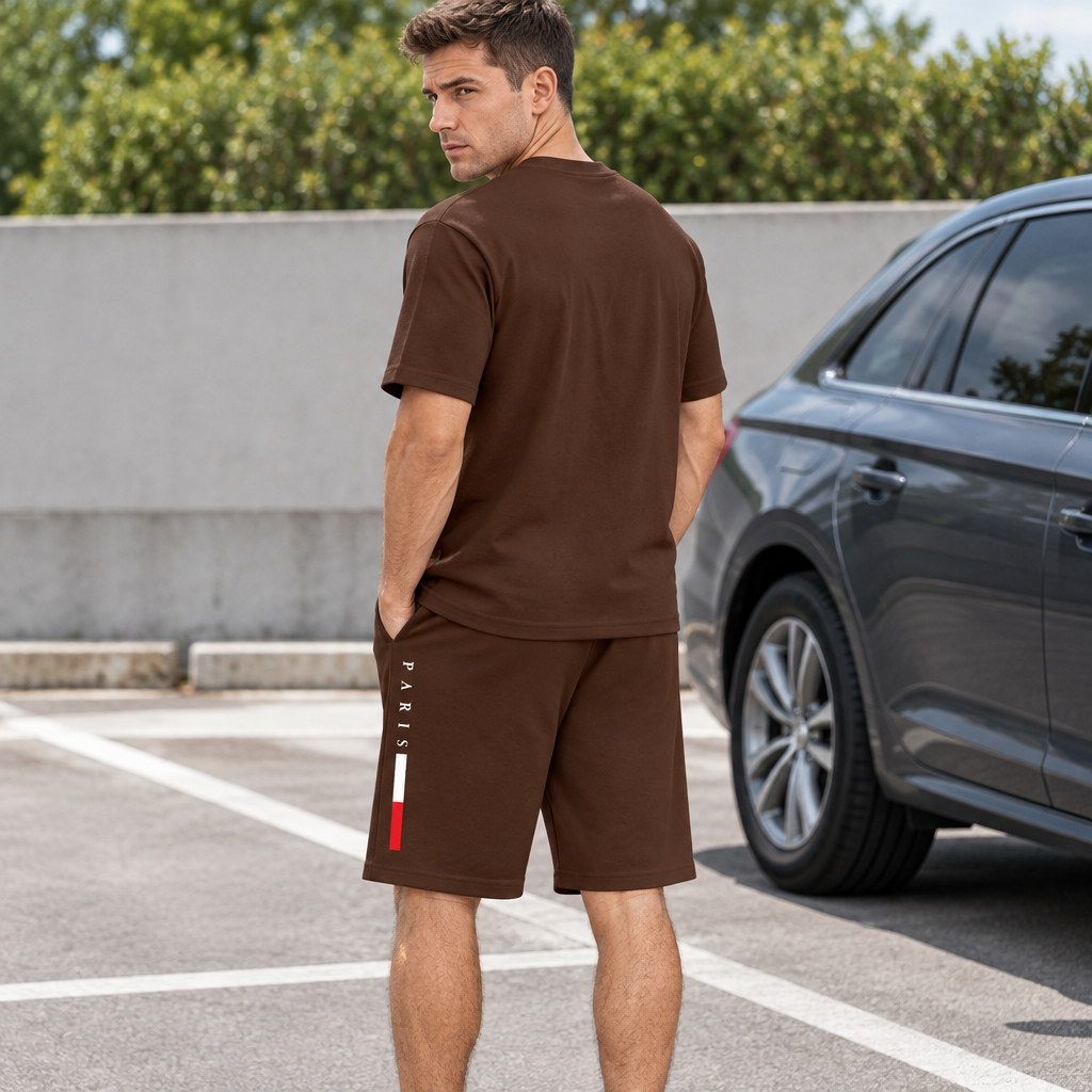 Men's Summer Tracksuit Set - 2-Piece Short Sleeve O-Neck Running Suit Plus Size T-shirt