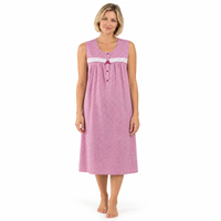 Round Neck Sleeveless Nightdress 110cm in Bleach Denim and Red Violet