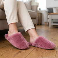 Women's Wool Slippers with Soft Shearling Lining for Cozy Winter Comfort