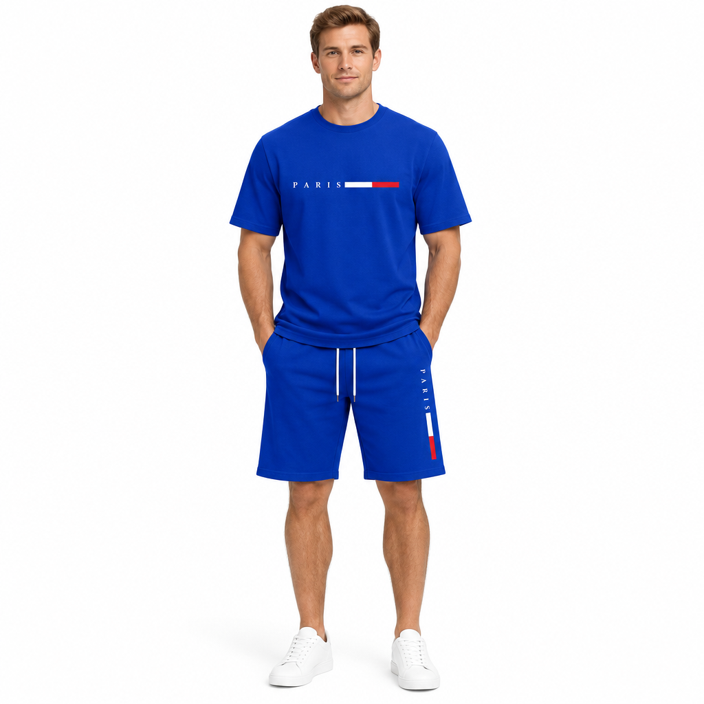 Men's Summer Tracksuit Set - 2-Piece Short Sleeve O-Neck Running Suit Plus Size T-shirt