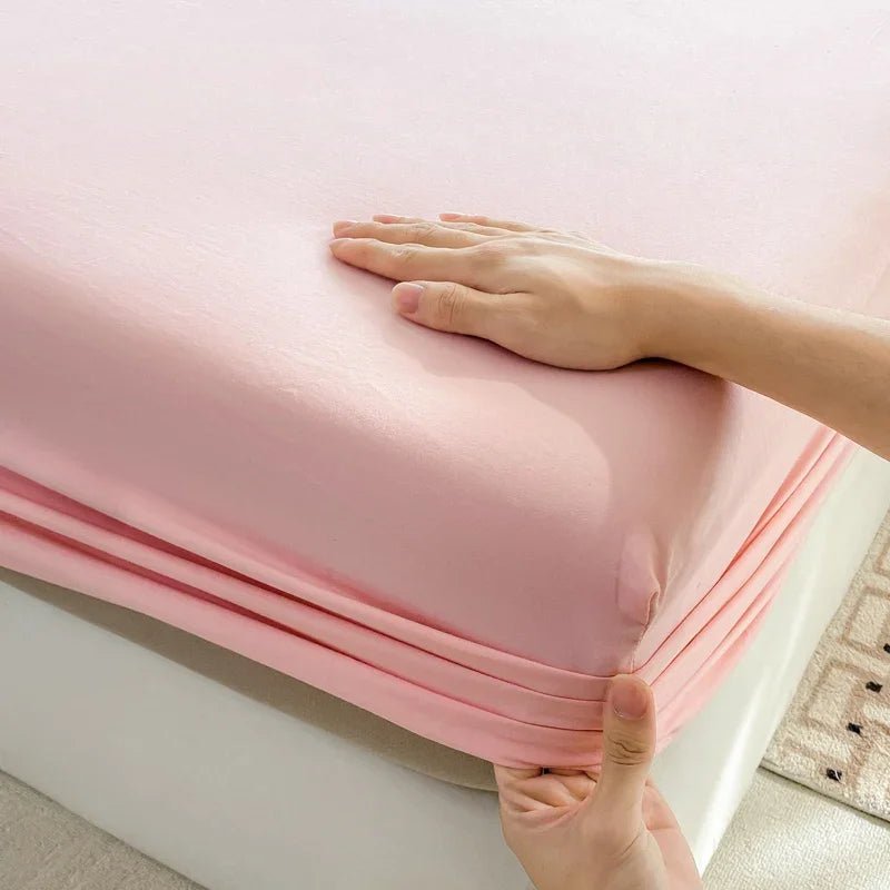 SaneShoppe-Premium Cotton Fitted Bed Sheet with Elastic Band - Single/Double/King/Queen Size