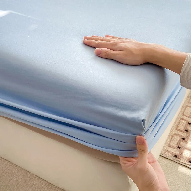 SaneShoppe-Premium Cotton Fitted Bed Sheet with Elastic Band - Single/Double/King/Queen Size