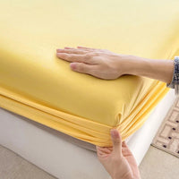 SaneShoppe-Premium Cotton Fitted Bed Sheet with Elastic Band - Single/Double/King/Queen Size