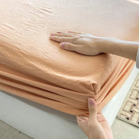 SaneShoppe-Premium Cotton Fitted Bed Sheet with Elastic Band - Single/Double/King/Queen Size