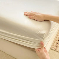 SaneShoppe-Premium Cotton Fitted Bed Sheet with Elastic Band - Single/Double/King/Queen Size