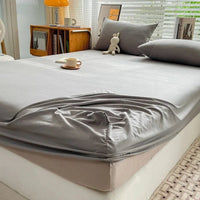 SaneShoppe-Premium Cotton Fitted Bed Sheet with Elastic Band - Single/Double/King/Queen Size