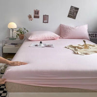 SaneShoppe - 100% Cotton Fitted Sheet with Elastic Bands Non Slip Adjustable Mattress Covers for Single Double King Queen Bed 100/160/140/200