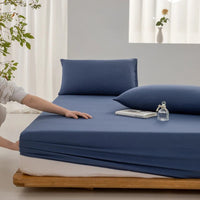 SaneShoppe - 100% Cotton Fitted Sheet with Elastic Bands Non Slip Adjustable Mattress Covers for Single Double King Queen Bed 100/160/140/200