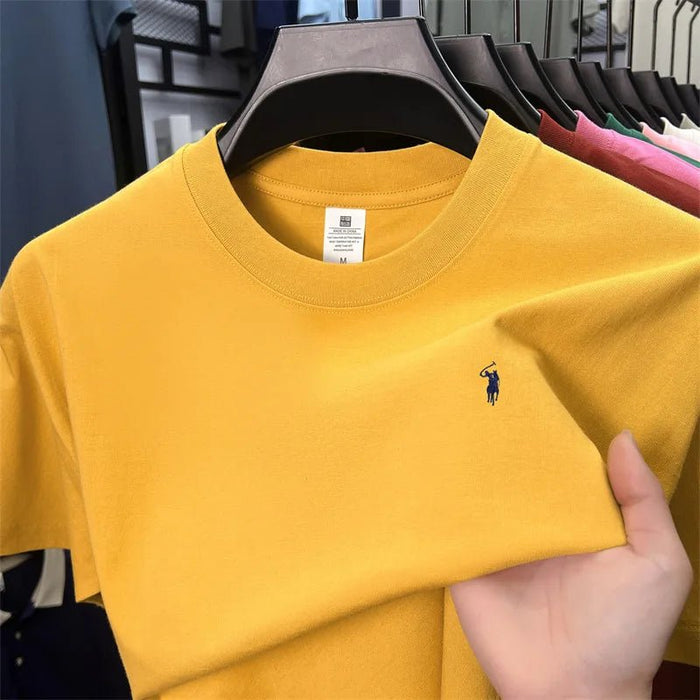SaneShoppe - 100% cotton high - end short sleeve T-shirt summer designer brand pony embroidery round neck top fashion casual golf men's wear