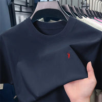 SaneShoppe - 100% cotton high - end short sleeve T-shirt summer designer brand pony embroidery round neck top fashion casual golf men's wear