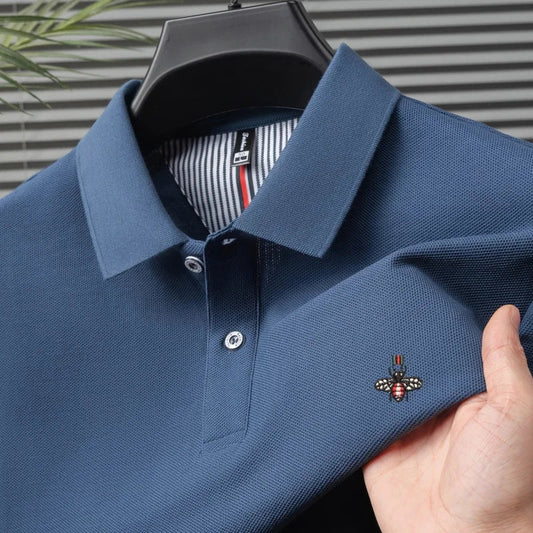 SaneShoppe-Men's Luxury Embroidered Polo Shirt - High-Quality 100% Cotton - Summer Casual Fashion