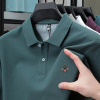 SaneShoppe - 100% cotton men's high - end embroidere short sleeved polo shirt summer fashion casual collar T-shirt high - quality comfortable top