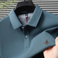 SaneShoppe - 100% cotton men's high - end embroidere short sleeved polo shirt summer fashion casual collar T-shirt high - quality comfortable top