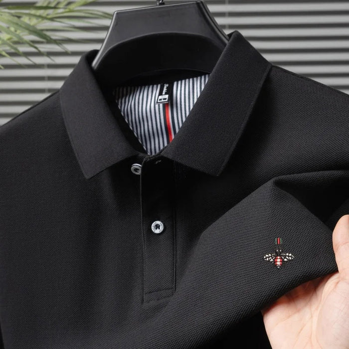 SaneShoppe-Men's Luxury Embroidered Polo Shirt - High-Quality 100% Cotton - Summer Casual Fashion