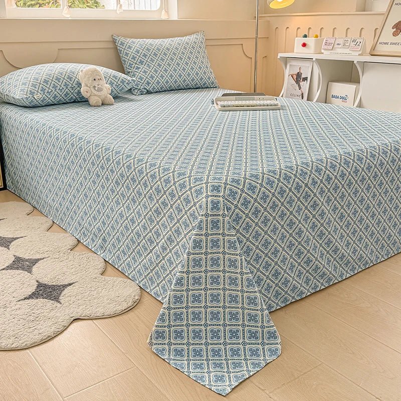 SaneShoppe-Floral Printed 100% Cotton Bed Sheet Set - Single, Double, King Sizes Available
