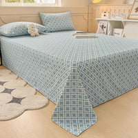 SaneShoppe-Floral Printed 100% Cotton Bed Sheet Set - Single, Double, King Sizes Available