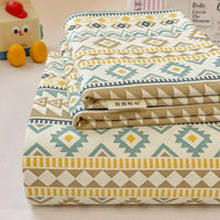 SaneShoppe-Floral Printed 100% Cotton Bed Sheet Set - Single, Double, King Sizes Available