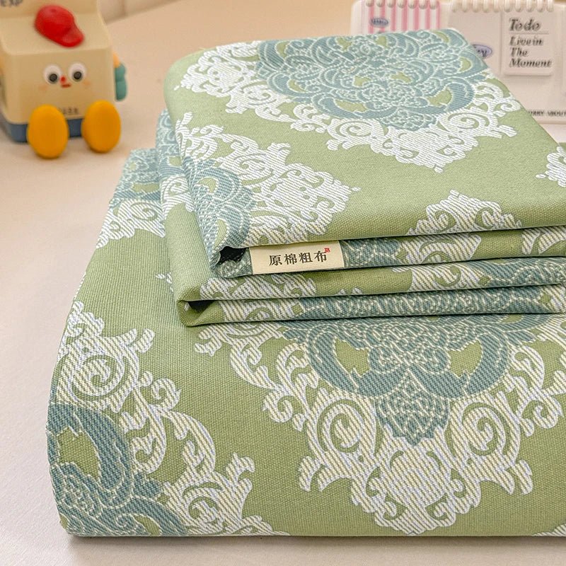 SaneShoppe-Floral Printed 100% Cotton Bed Sheet Set - Single, Double, King Sizes Available