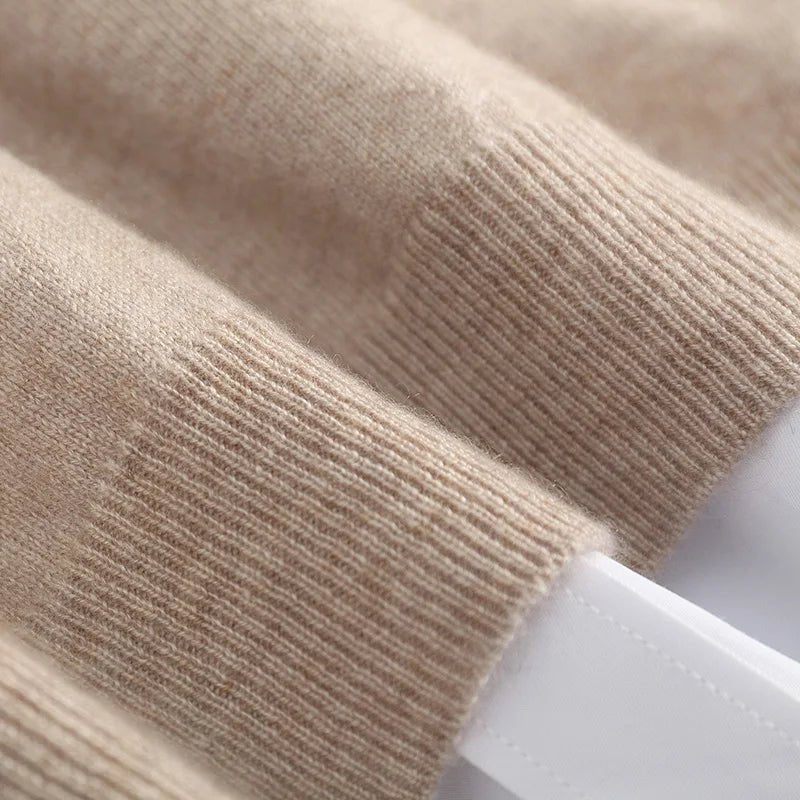 SaneShoppe - 100% high - quality cashmere men's autumn and winter pullover, semi high neck classic versatile warm sweater jacket