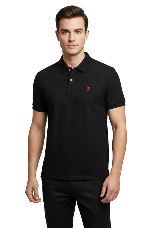 SaneShoppe-Men's High-End Designer Brand 3D Embroidered Polo Tee - 2025 Summer Collection